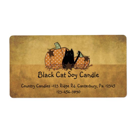 Black Cat & Pumpkin Label (Vorne)