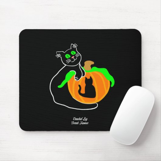 Black Cat Pumpkin Maus Pad Mousepad (Mit Mouse)