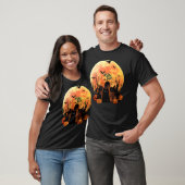 Black Cat Pumpkin Moon Halloween Costume Cat Lover T-Shirt (Unisex)