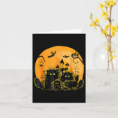 Black Cat Pumpkin Moon Halloween Karte (Gelbe Blume)