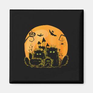 Black Cat Pumpkin Moon Halloween Kostüm Cat Lover Magnet