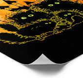 Black Cat Pumpkin Moon Halloween Kostüm Cat Lover Poster (Ecke)