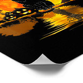 Black Cat Pumpkin Moon Halloween Kostüm Cat Lover Poster (Ecke)