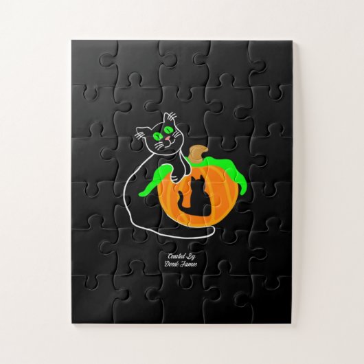 Black Cat Pumpkin Oversified Puzzle (Vertikal)