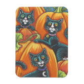 Black Cat Pumpkin Patch Halloween Magnet Holiday (Vertikal)