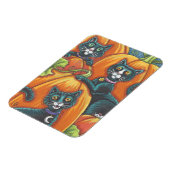 Black Cat Pumpkin Patch Halloween Magnet Holiday (Linke Seite)