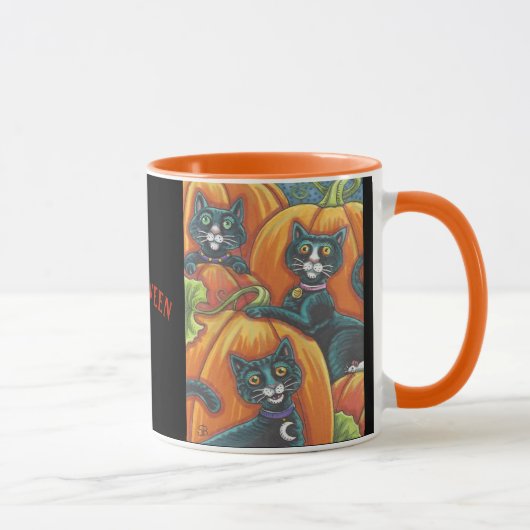Black Cat Pumpkin Patch Halloween-TASSE Tasse (Rechts)