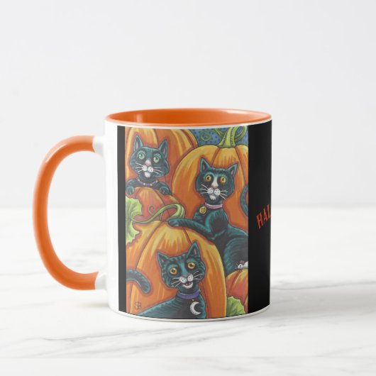 Black Cat Pumpkin Patch Halloween-TASSE Tasse (Links)