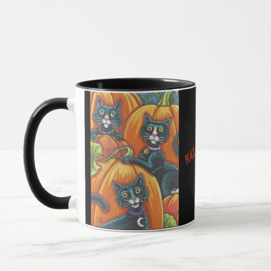 Black Cat Pumpkin Patch Halloween-TASSE Tasse (Links)