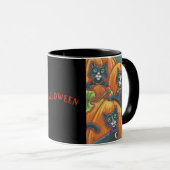 Black Cat Pumpkin Patch Halloween-TASSE Tasse (VorderseiteRechts)