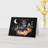 Black Cat Pumpkin Patch Moon Karte (Gelbe Blume)