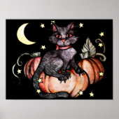 Black Cat Pumpkin Patch Moon Poster (Vorne)