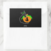 Black Cat Pumpkin Rectangle Sticker (Tasche)