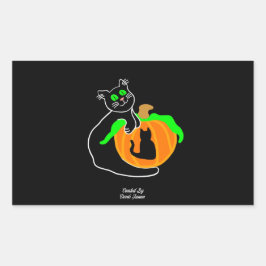 Black Cat Pumpkin Rectangle Sticker