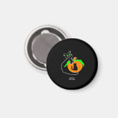 Black Cat Pumpkin Round Magnet (Vorderseite/Rückseite)