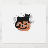 Black Cat Pumpkin Schaumweinetikett (Einzelnes Label)