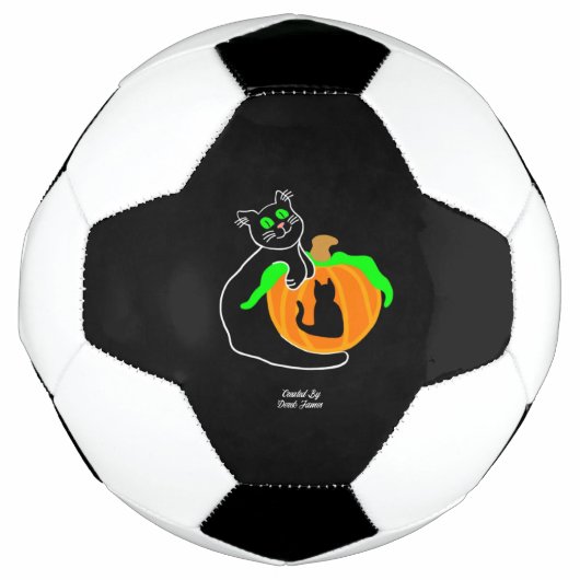 Black Cat Pumpkin Soccer Ball (Vorderseite)