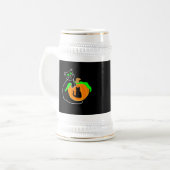 Black Cat Pumpkin Stein Tasse (Vorderseite Links)