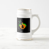 Black Cat Pumpkin Stein Tasse