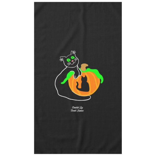 Black Cat Pumpkin Tablecloth Tischdecke (Vorderseite)