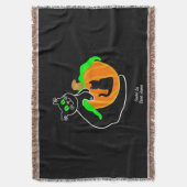 Black Cat Pumpkin Throw Blanket Decke (Vorderseite Vertikal)
