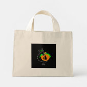 Black Cat Pumpkin Tiny Tote Bag Mini Stoffbeutel (Rückseite)