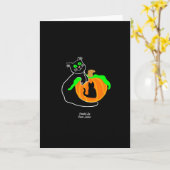 Black Cat Pumpkin Vertical Standard Grußkarte Karte (Gelbe Blume)