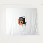 Black Cat Pumpkin Wandteppich (Vorderseite (Horizontal))