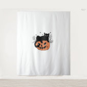 Black Cat Pumpkin Wandteppich (Vorderseite)