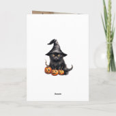 Black Cat Pumpkins Bats Full Moon Foto Halloween Karte (Rückseite)