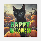 Black Cat & Pumpkins Magnet (Vorne)