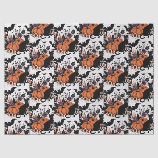 Black Cat Pumpkins Seidenpapier (Vorderseite)