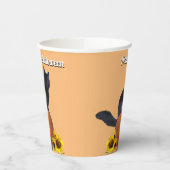 Black Cat Pumpkins Sunflowers Halloween Orange Pappbecher (Links)