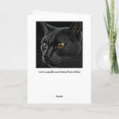 Black Cat Pun Happy Birthday Karte (Rückseite)