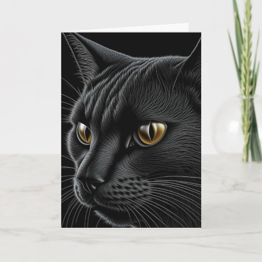 Black Cat Pun Happy Birthday Karte (Vorderseite)