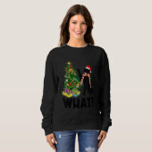 Black Cat Pushing Christmas Tree Over Cat What 1 Sweatshirt (Vorne ganz)