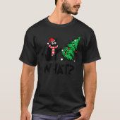Black Cat Pushing Christmas Tree Over Cat What 2 T-Shirt (Vorderseite)