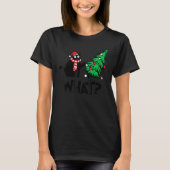 Black Cat Pushing Christmas Tree Over Cat What 2 T-Shirt (Vorderseite)