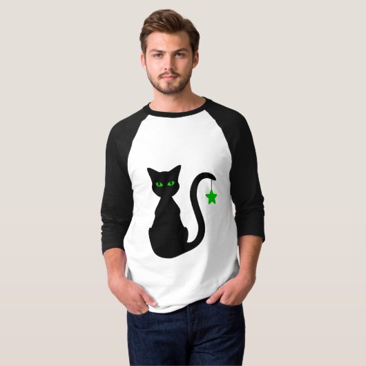Black Cat Raglan T - Shirt (Vorne ganz)