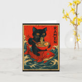 Black Cat Ramen Japanese Graphic Tees For Men Wome Karte (Gelbe Blume)