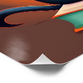 Black Cat Reading a Book Poster (Ecke)