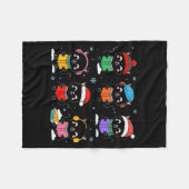 Black Cat Reading Book Christmas For Bookworm Cat  Fleecedecke (Vorderseite (Horizontal))