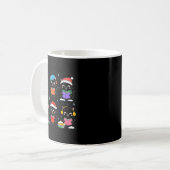 Black Cat Reading Book Christmas For Bookworm Cat Kaffeetasse (Vorderseite Links)