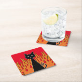 +{ Black Cat }+ Rechteckiger Pappuntersetzer (Vor Ort)