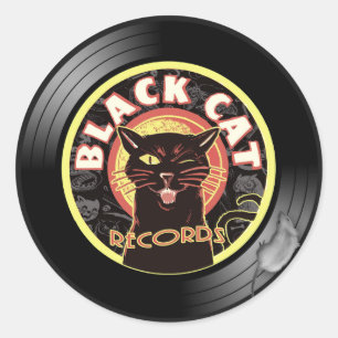 Black Cat Records Vinyl Aufkleber – Retro Jazz Lab