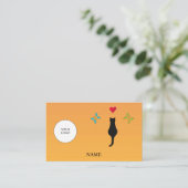 Black Cat Red Heart & Butterfells Social Media Visitenkarte (Stehend Vorderseite)