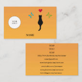 Black Cat Red Heart & Butterfells Social Media Visitenkarte (Vorne/Hinten)