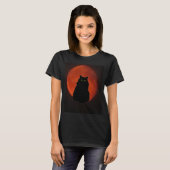 Black Cat Red Moon T-Shirt (Vorne ganz)