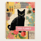 Black Cat retro collage Planer (Vorderseite)