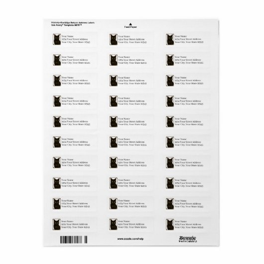 Black Cat Return Address Labels (Vorne)
